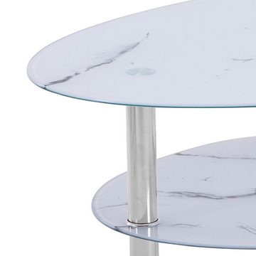 HOOZ Couchtisch HOOZ Couchtisch 98x55cm Marmor weiß mit Ablage (Wohnzimmertisch, perfekt als Beistelltisch), Tischplatte Marmorweiß mit Ablage in Marmorweiß