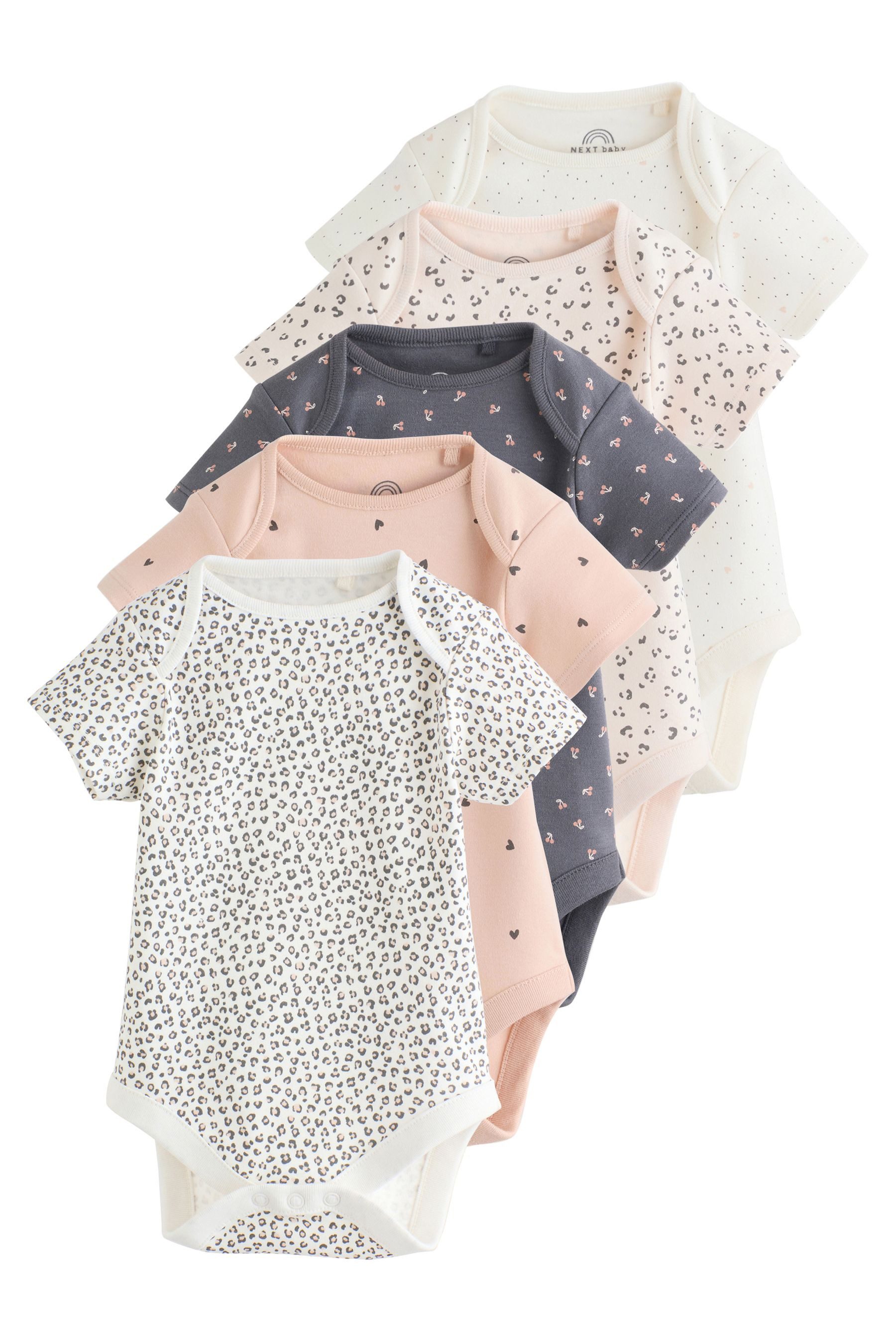 Kurzarmbody Kurzärmelige Bodys, 5er-Pack