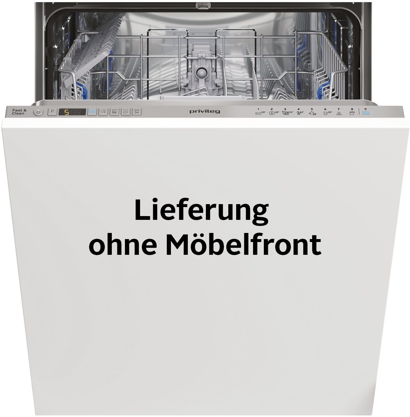 Privileg vollintegrierbarer Geschirrspüler P0I ECO 2D541 S, 14 Maßgedecke, Fast&Clean 28’ – das effektive Reinigungsprogramm unter 28 Minuten