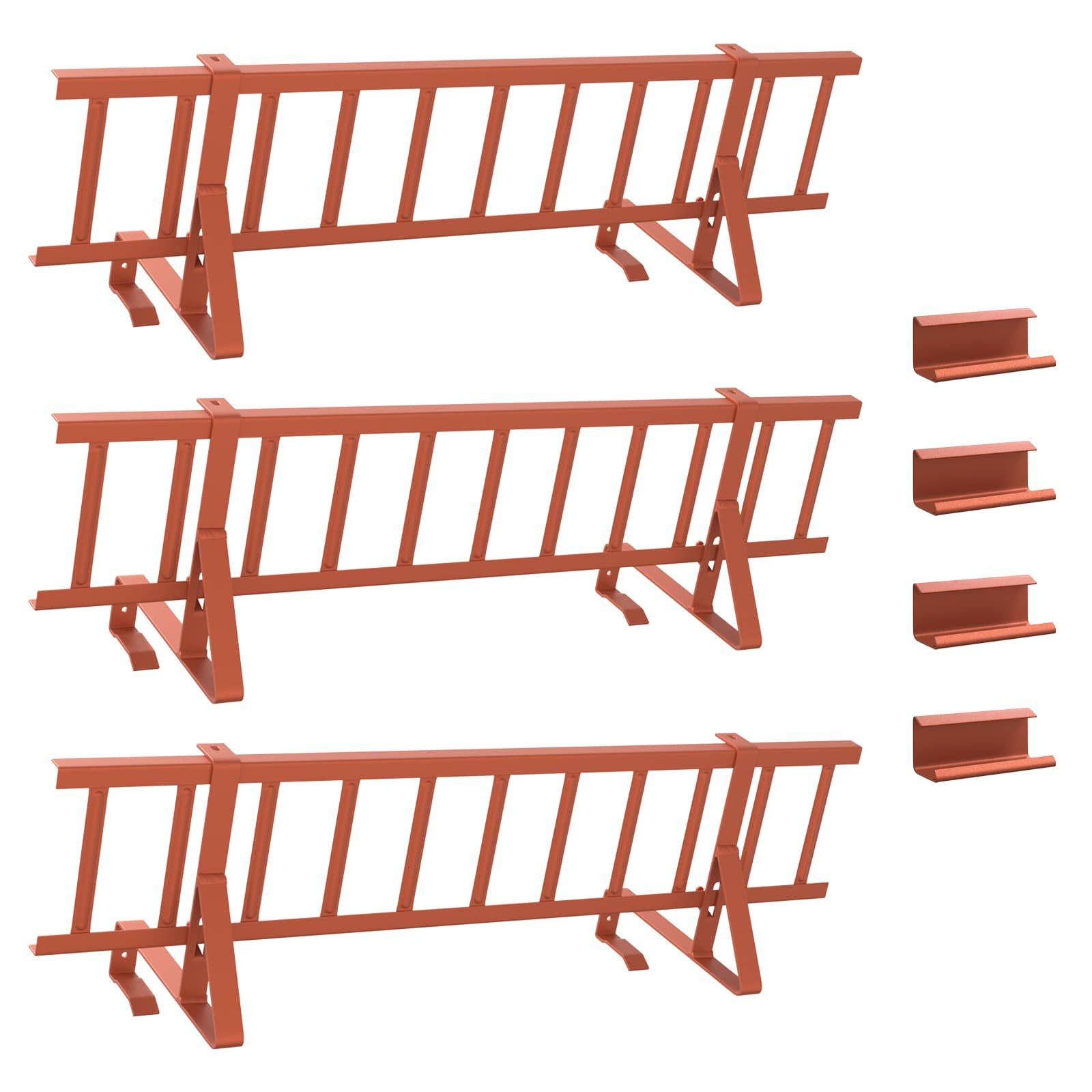 vidaXL Draht Schneefanggitter Rot 300 x 29,5 x 34,5 cm Stahl, (1St)