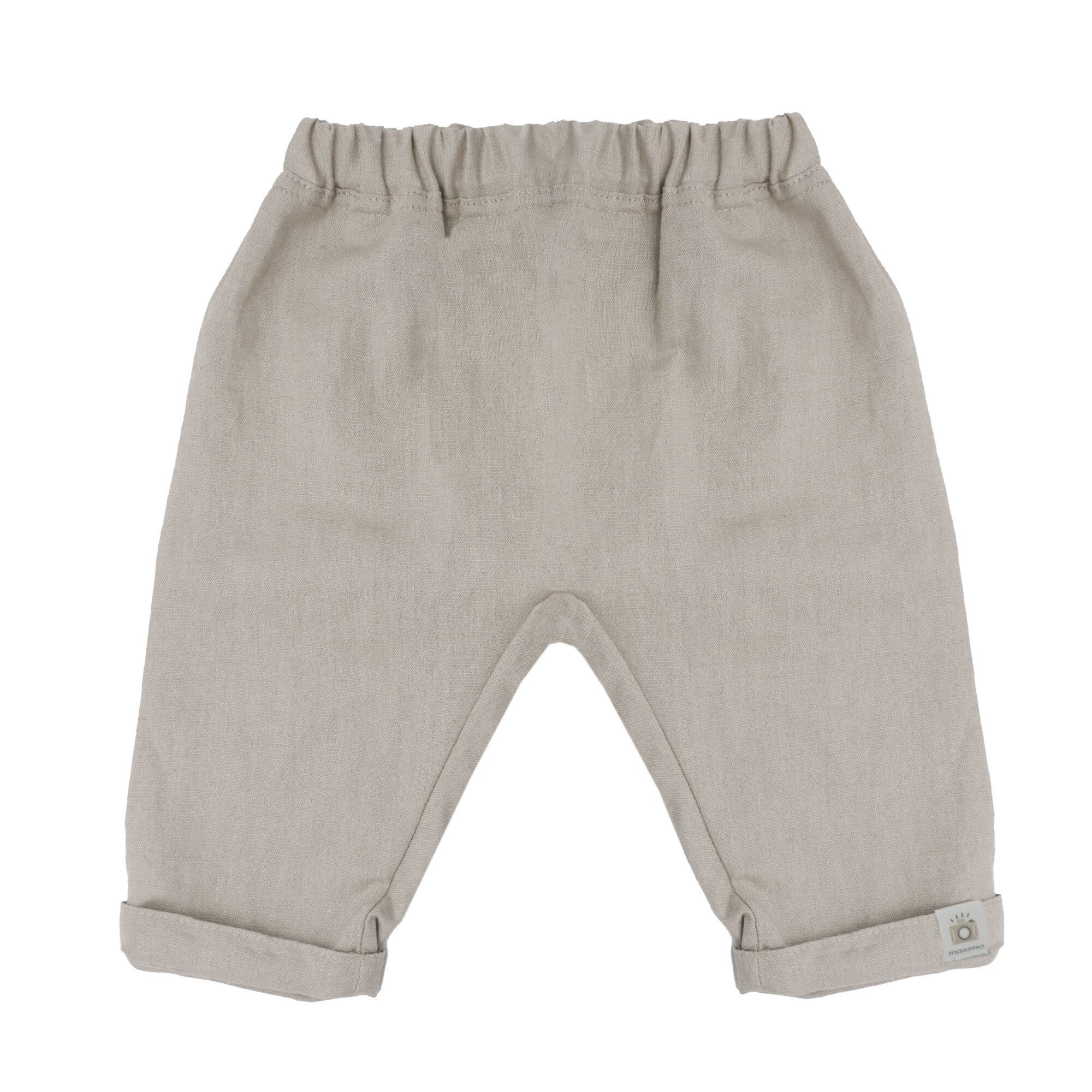 Stoffhose GOTS BABY-Krempelhose, uni Leinenoptik