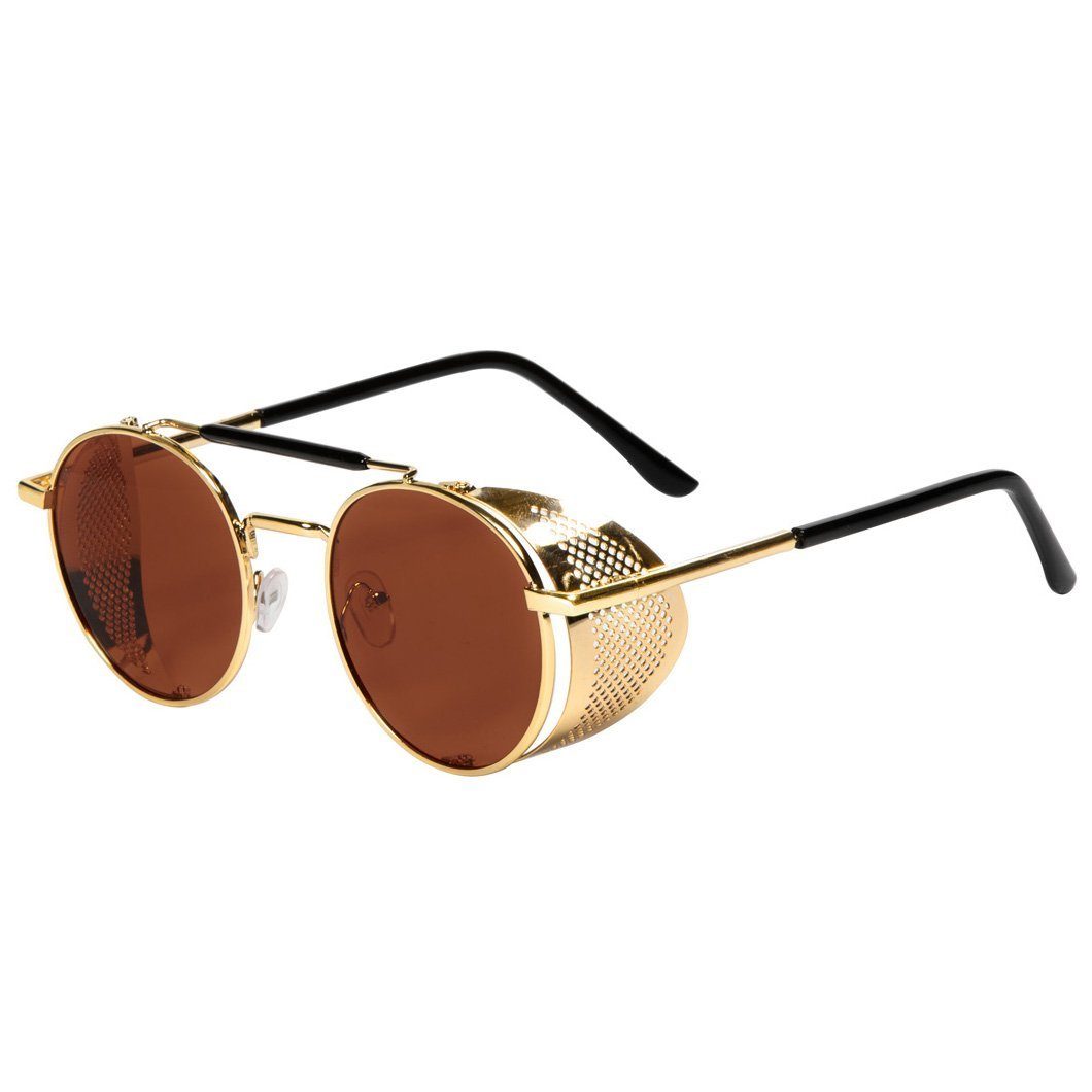 Kostüm Steampunk Brille mit Seitenschutz