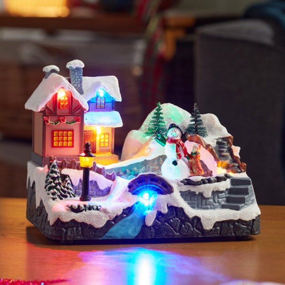 THREE KINGS Weihnachtsszene LampLit Snowscene – Charmante Weihnachtsdekoration