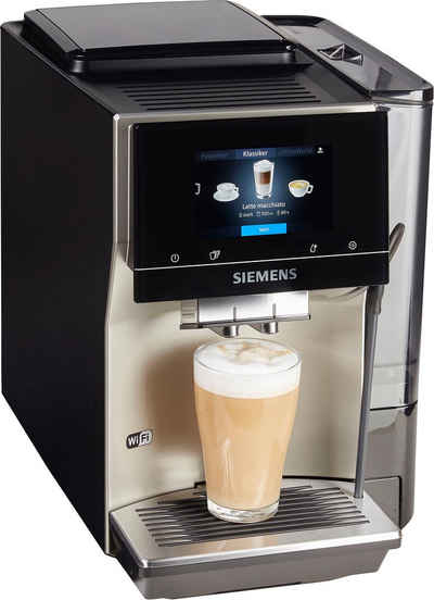 SIEMENS Kaffeevollautomat EQ.700 Inox silber metallic TP705D47, internationale Kaffeespezialitäten, intuitives Full-Touch-Display, speichern Sie bis zu 10 individuelle Kaffee-Favoriten, automatische Milchsystem-Reinigung