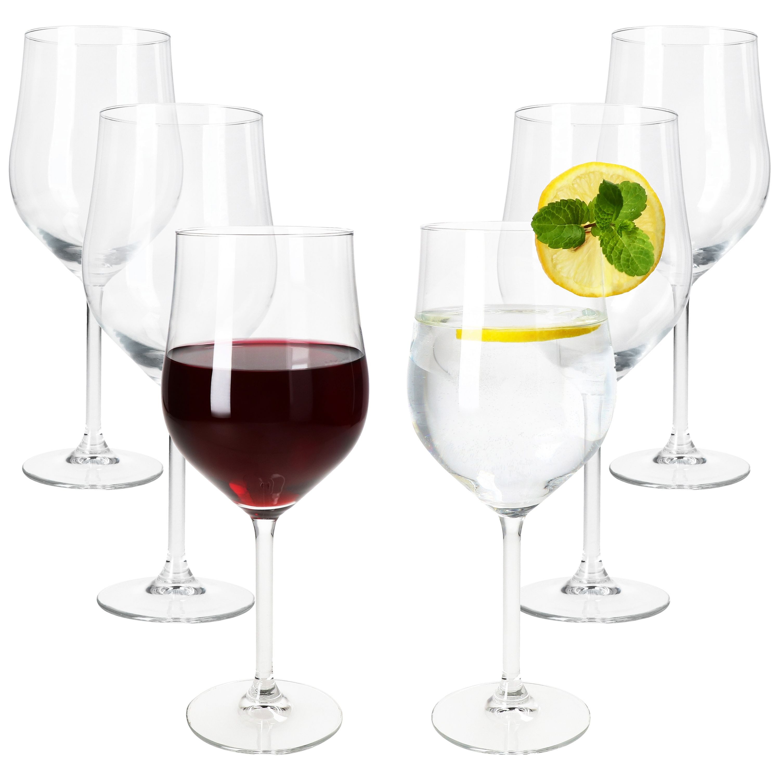 Weinglas 6x Olivia Open Wine Wasser- & Weingläser 300ml mit Fuß Cocktailglas