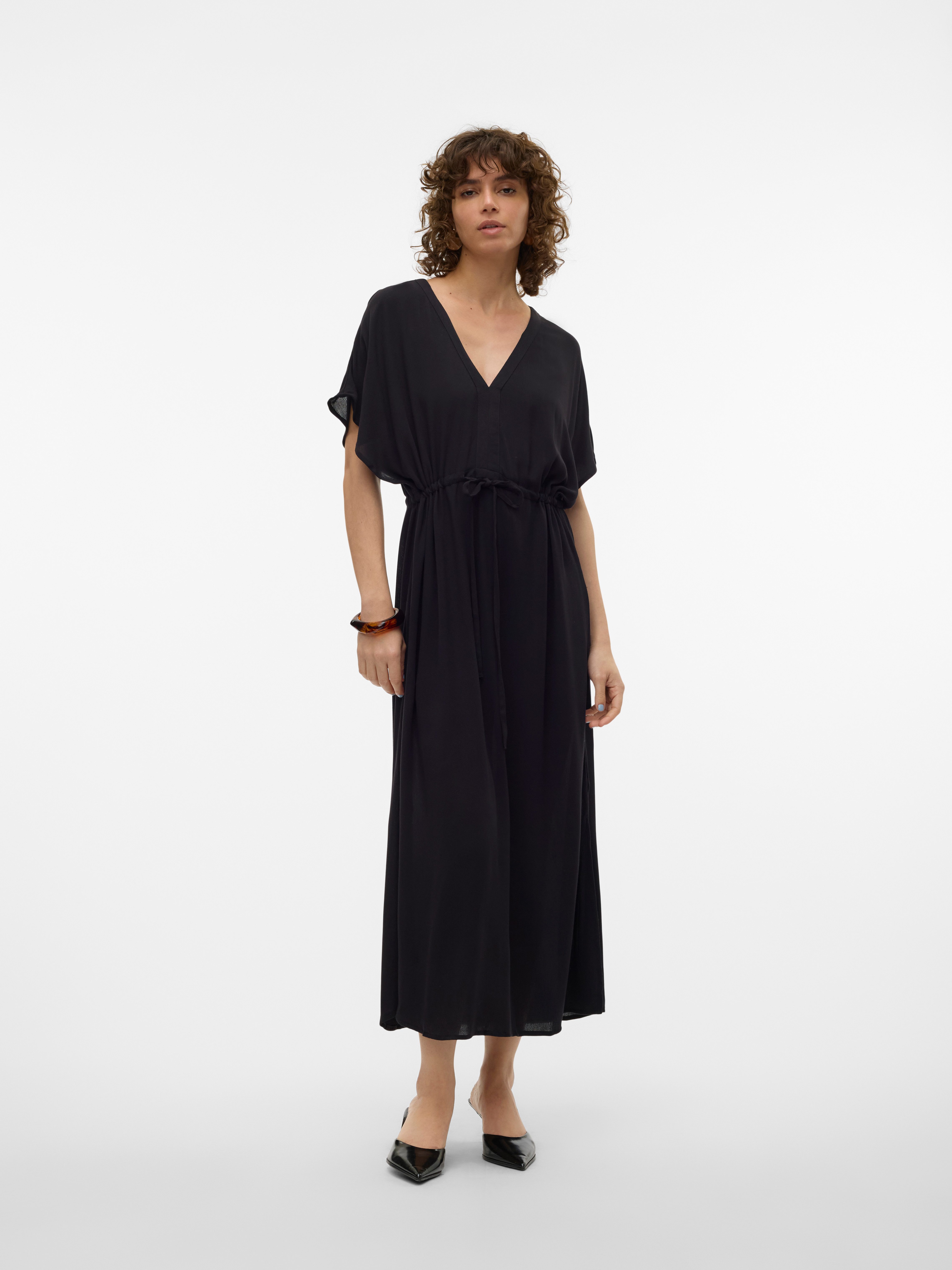 Vero Moda Maxikleid VMMENNY SS 7/8 KAFTAN WVN GA Viskose, loose fit