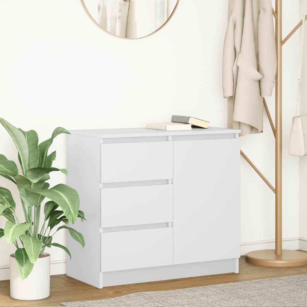 vidaXL Sideboard Sideboard mit Schublade Weiß 71x35x65 cm Holzwerkstoff (1 St)