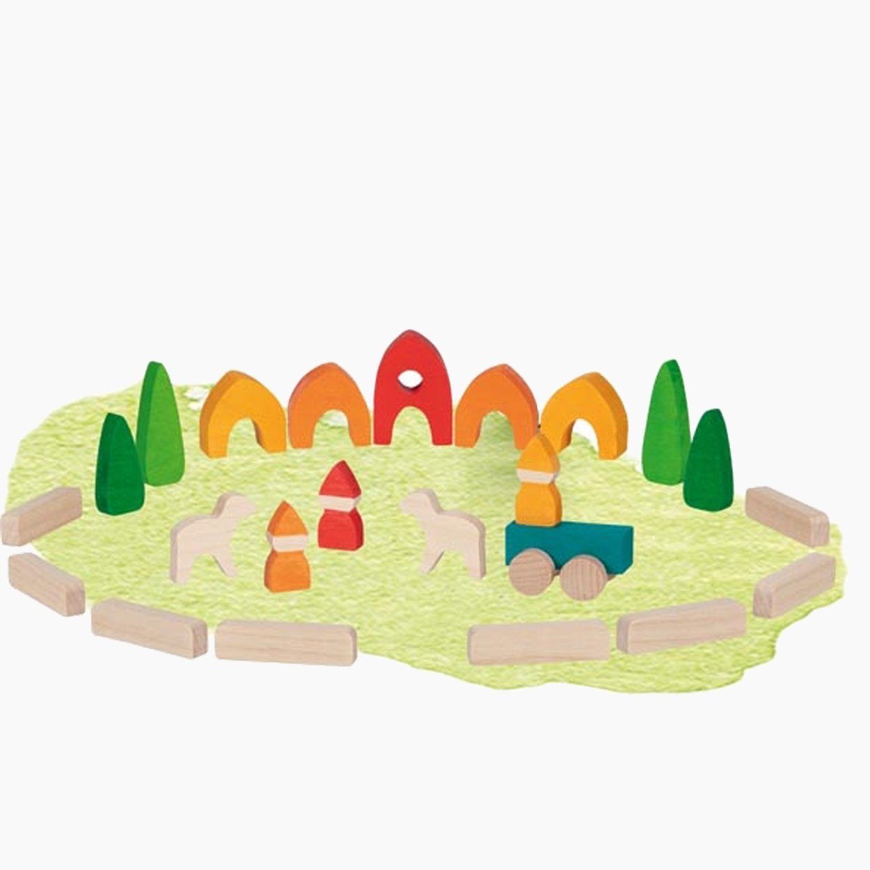 goki Bausteine Mein kleines Dorf Spielbausteine, (packung, 25 St., set), bestens geeignet für freies Spielen