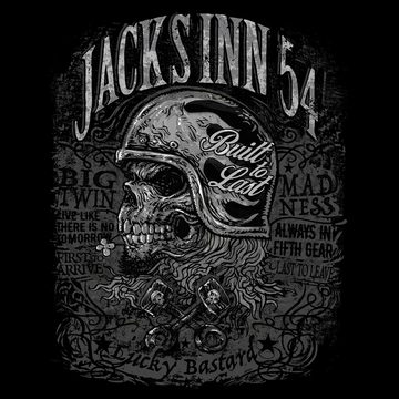 JACK'S INN 54 Kurzarmshirt Lucky Bastard