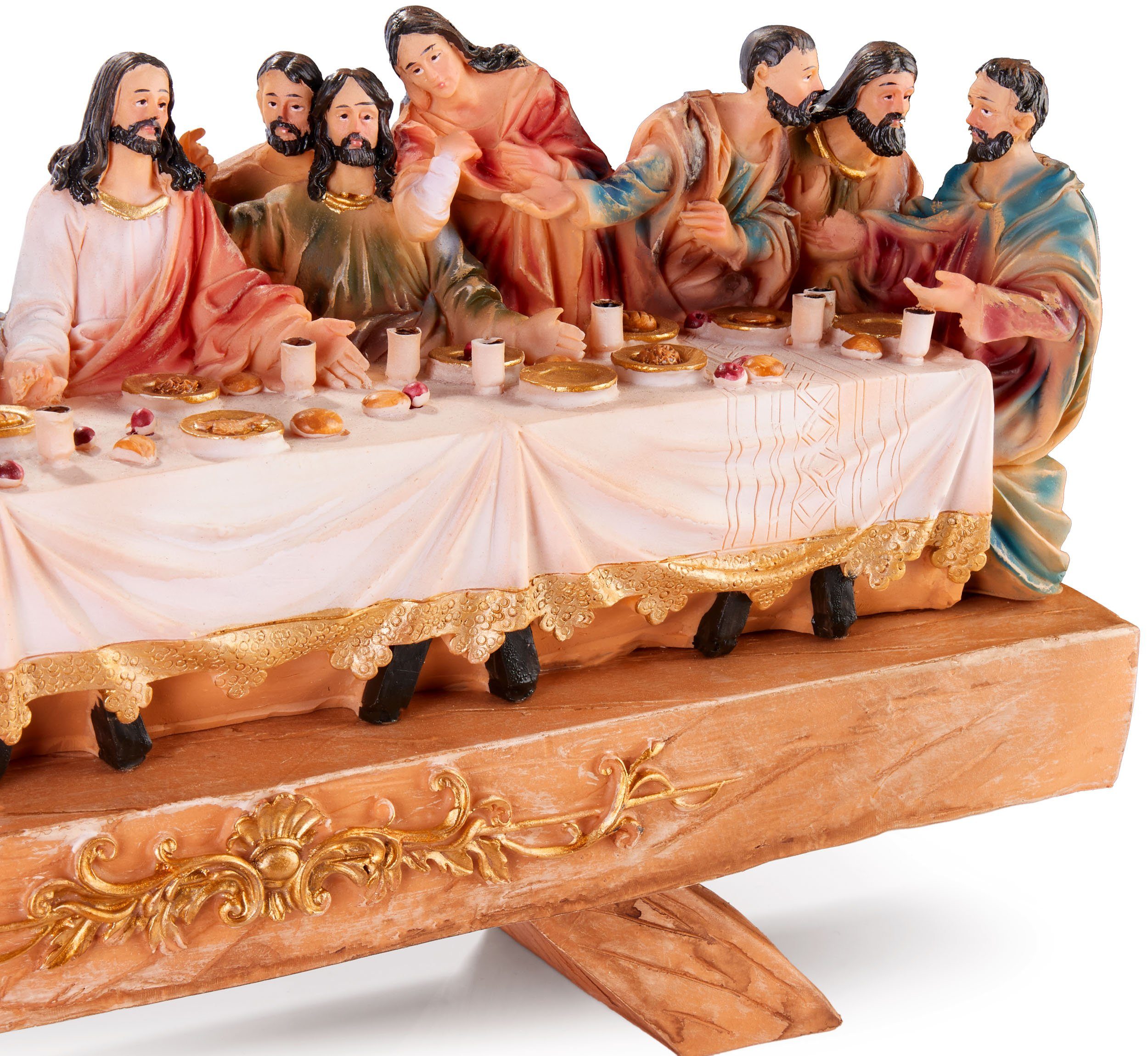 BRUBAKER Weihnachtsfigur Das letzte Abendmahl (Jesus Abendmahlszene Tisch, aus St), cm Weihnachtsdeko 1 handbemalten XL Figuren Weihnachtsfigur 12 Tischdekoration Jünger mit und am seine - - Polyresin 40