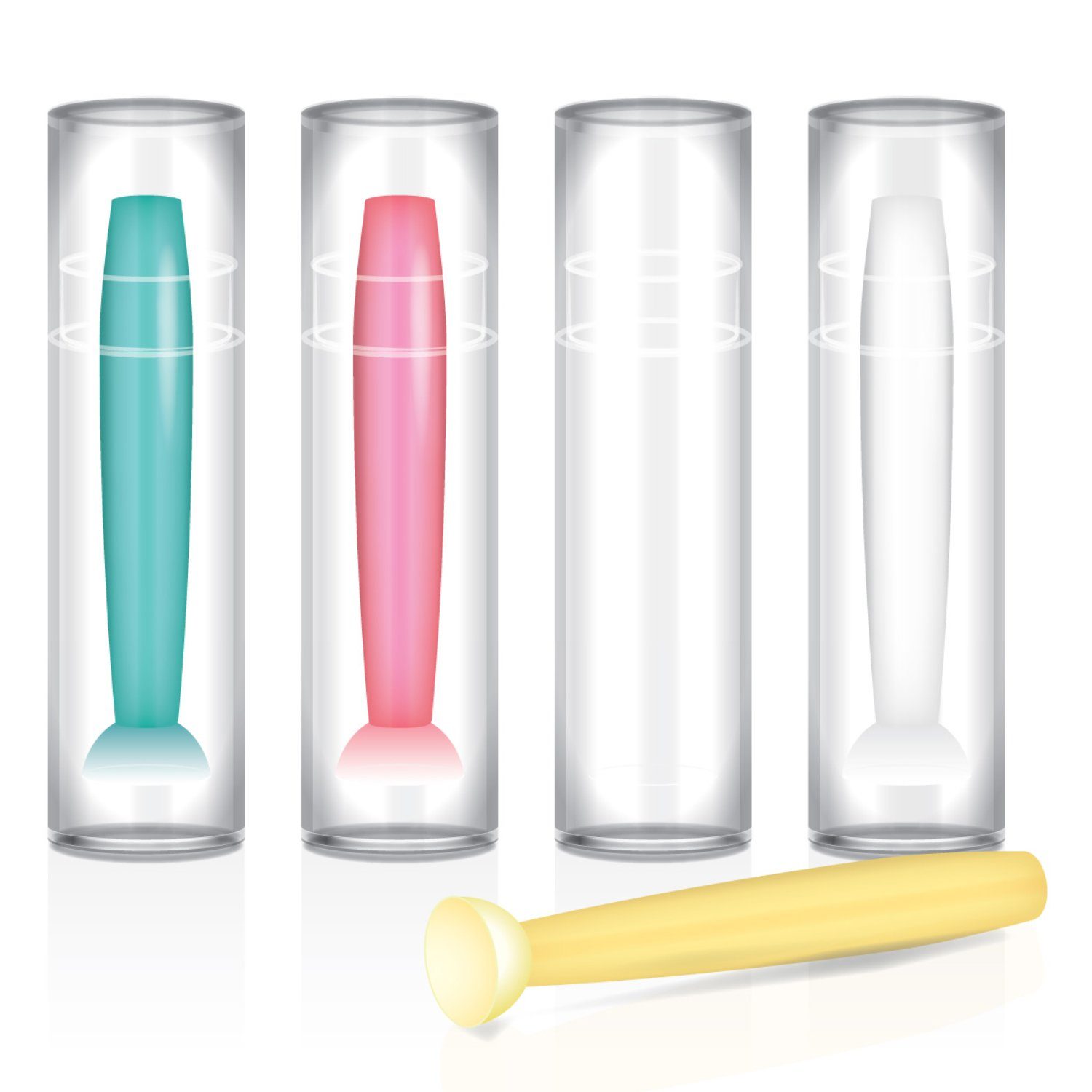 JB White Kontaktlinsenbehälter 4er Set Kontaktlinsensauger für harte Linsen, Linsensauger, 4x Sauger für Jahreslinsen, Ortho-K Kontaktlinsen