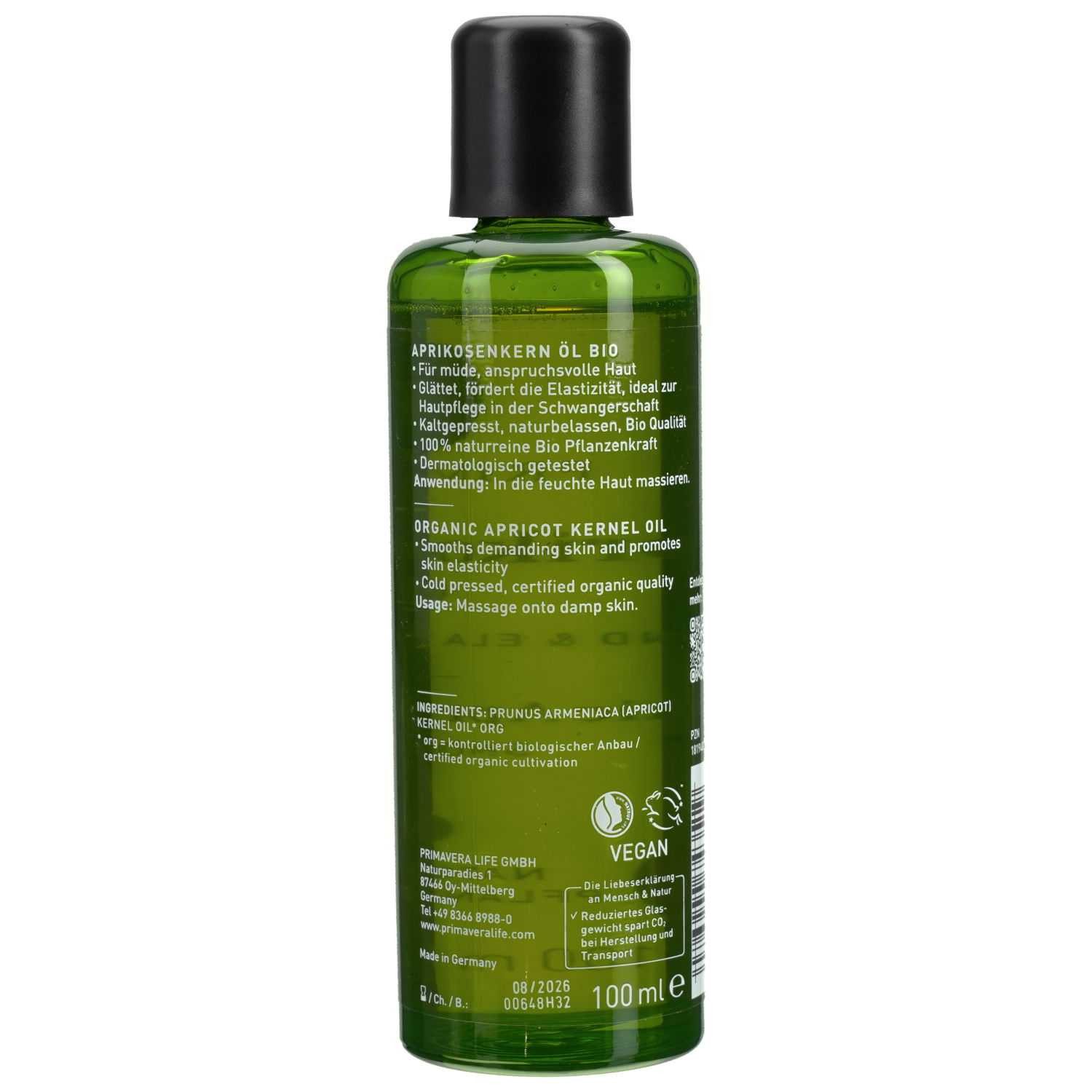 Primavera Life GmbH Körperöl Primavera APRIKOSENKERNÖL Bio 100ml PZN 18194826