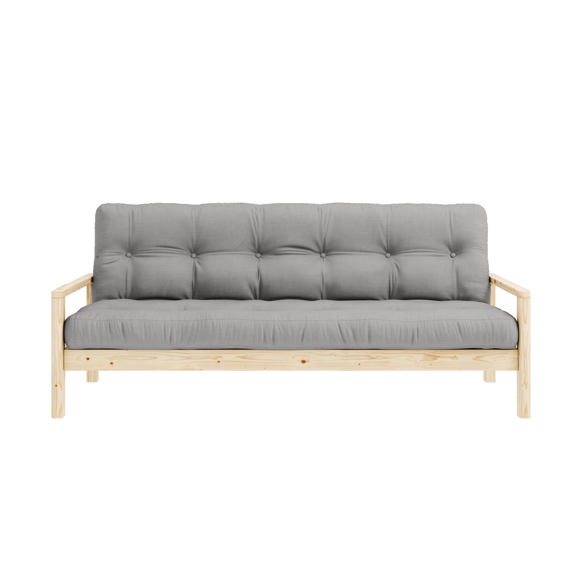 KNOB, lackiert verschiedene mit Farben, Karup FSC-zertifiziert, Kiefer Design Schlafsofa | Klar Grey Futonmatratze,