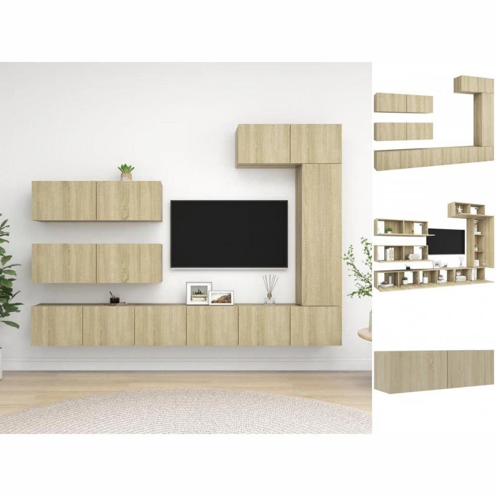 vidaXL Kleiderschrank 7-tlg TV-Schrank-Set Sonoma-Eiche Spanplatte | Kleiderschränke