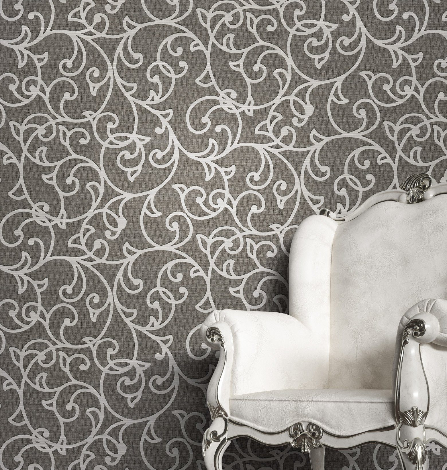 Newroom Vliestapete Varallo Braun Tapete Mustertapete Ornamente, Leicht glänzend, strukturiert, Prunkvoll