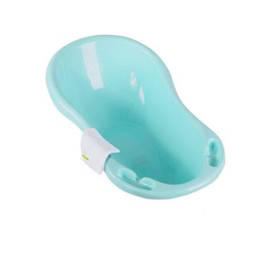 KiNDERWELT Babybadewanne Badewanne 84 aquamarin + Ständer + Waschhandschuh, (3er Set)