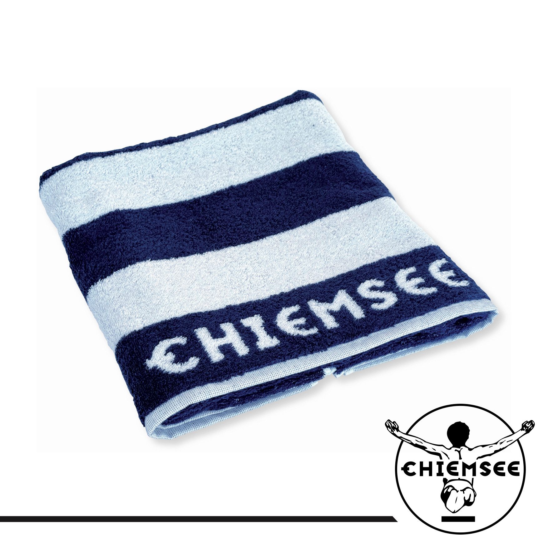 Chiemsee Handtücher 100% Baumwolle, Frottier, gestreift, Logo-Schriftzug