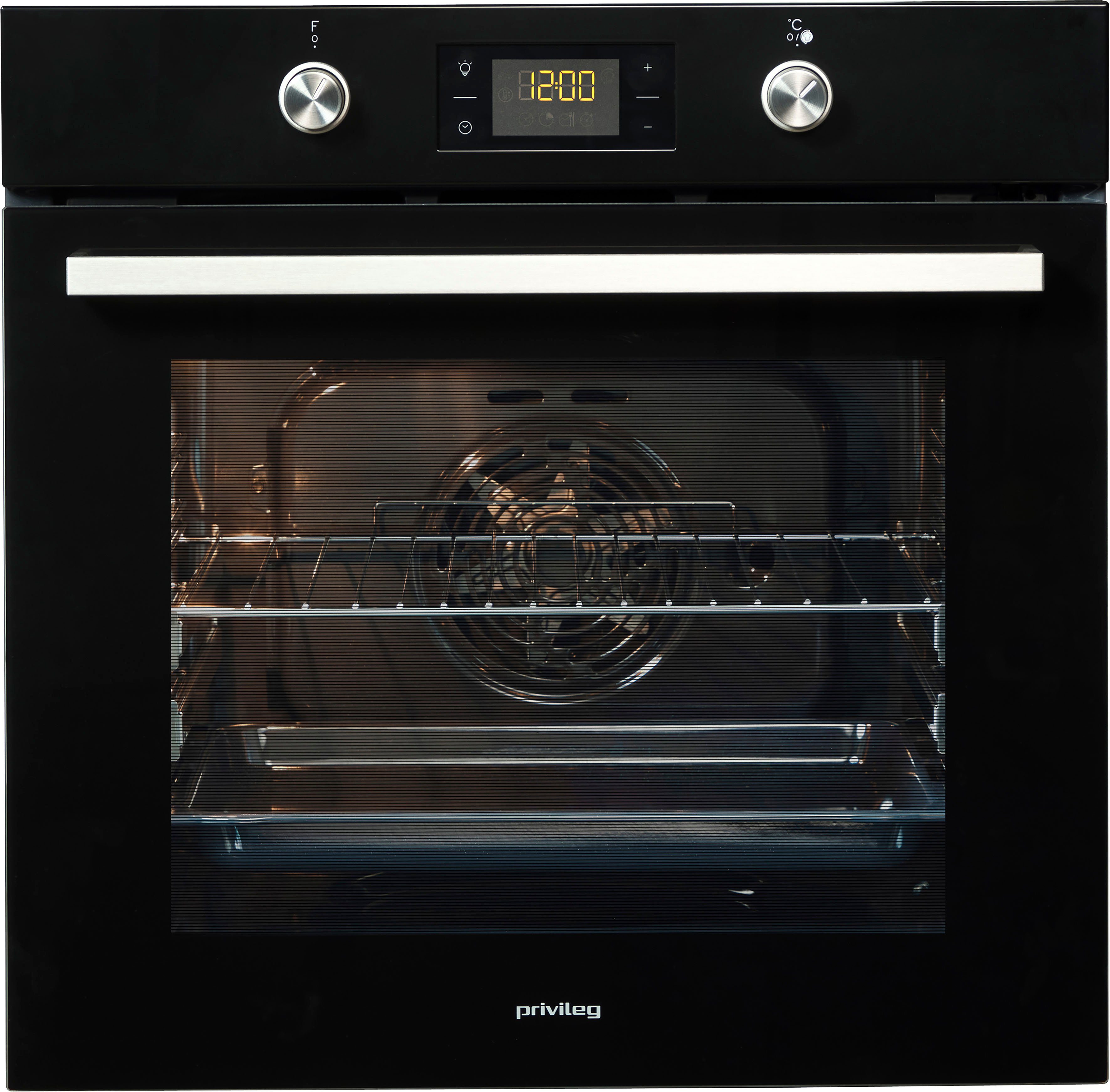 Privileg Backofen-Set BAKO 450 Teilauszug, mit Turn&Cook BLACK, Pyrolyse-Selbstreinigung