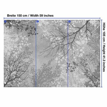 wandmotiv24 Fototapete Bäume Zweige grau, glatt, Wandtapete, Motivtapete, matt, Vliestapete