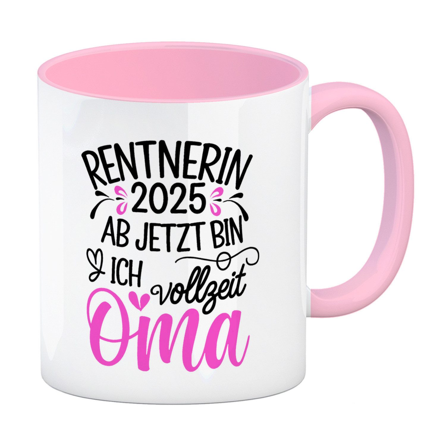Tasse Rentnerin - Vollzeit Oma 2025 Kaffeebecher in rosa