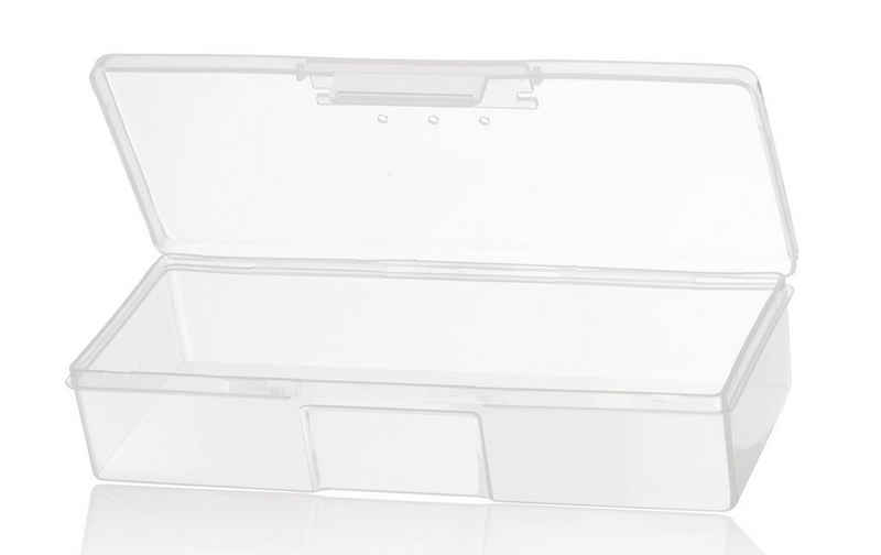 Kosmetex Nagel Aufbewahrungsbox 19cm für Pinsel, Feilen und Utensilien, transparent