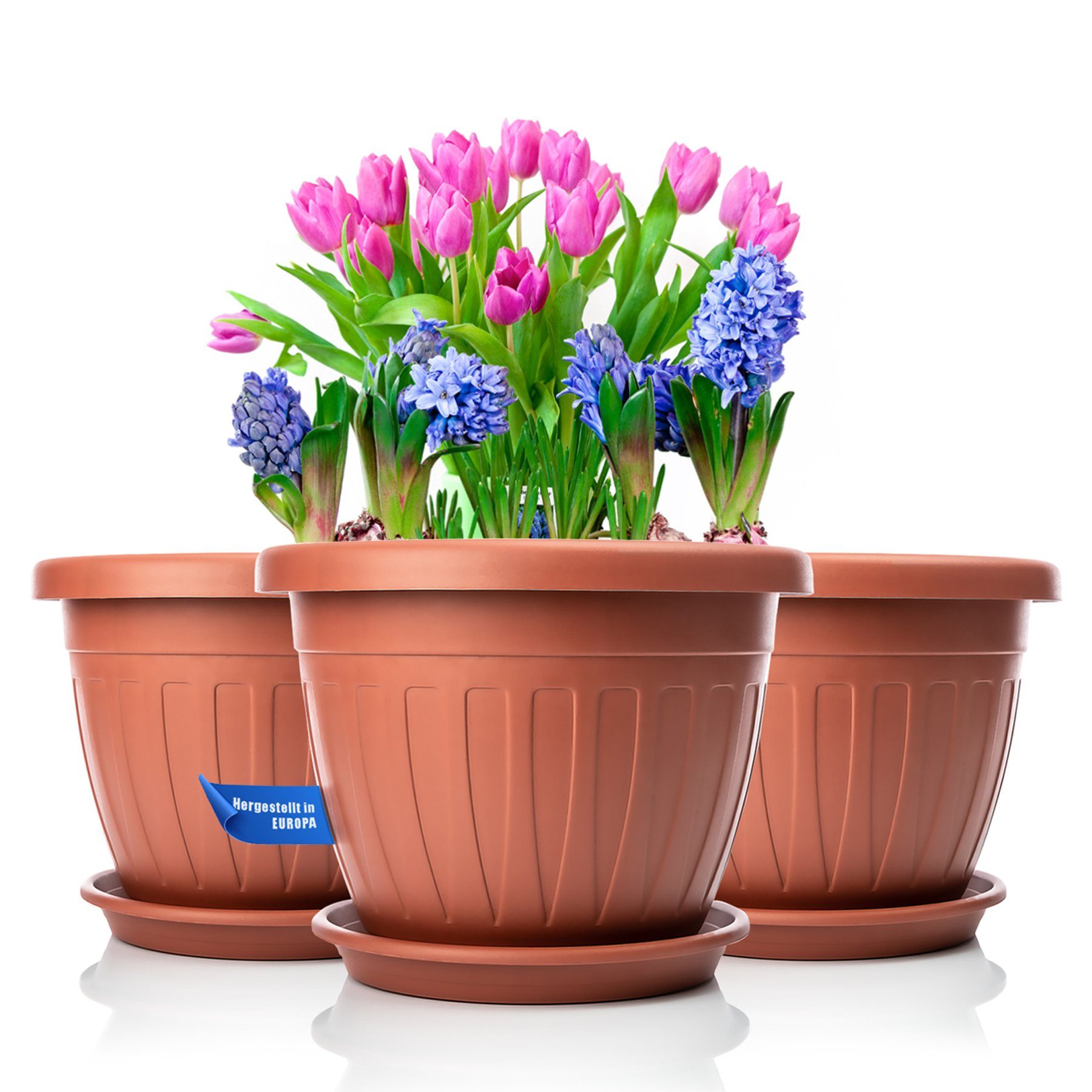 BigDean Blumentopf 3x Blumentopf mit Untersetzer günstig online kaufen