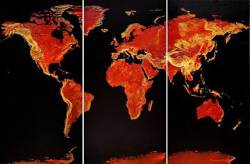 Close Up Leinwandbild Weltkarte auf Leinwand MAPS IN MINUTESÙ - Fire Opal