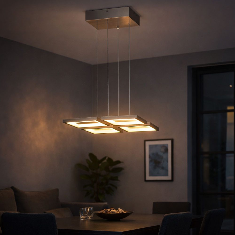 WOFI LED-Hängeleuchte, LED-Leuchtmittel fest verbaut, Warmweiß, LED Hängeleuchte Pendelleuchte LED Deckenlampe