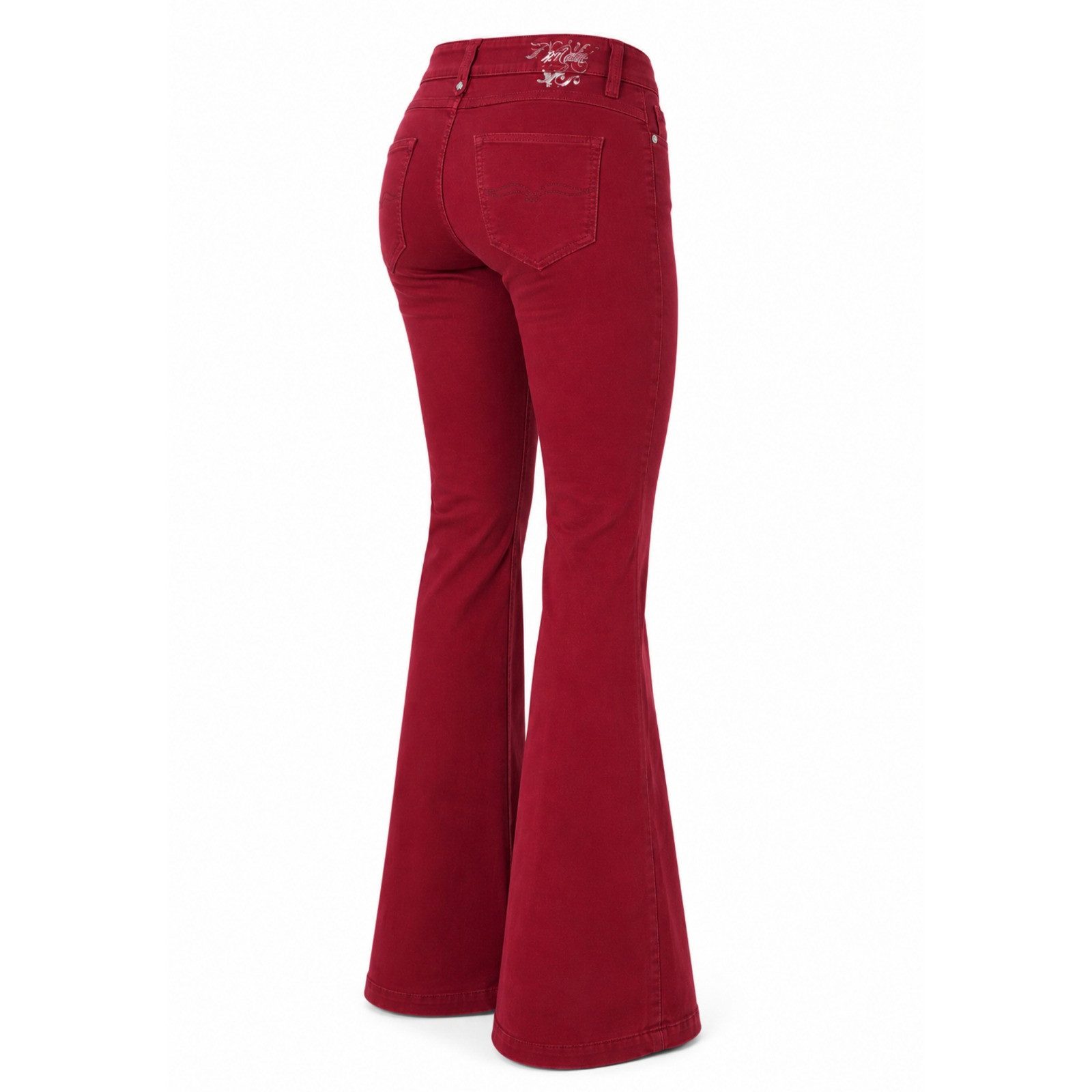 Kaiser24 Bootcut-Jeans Replay Renecara Flare Jeans Damen Rot – Stretch Denim Schlaghose