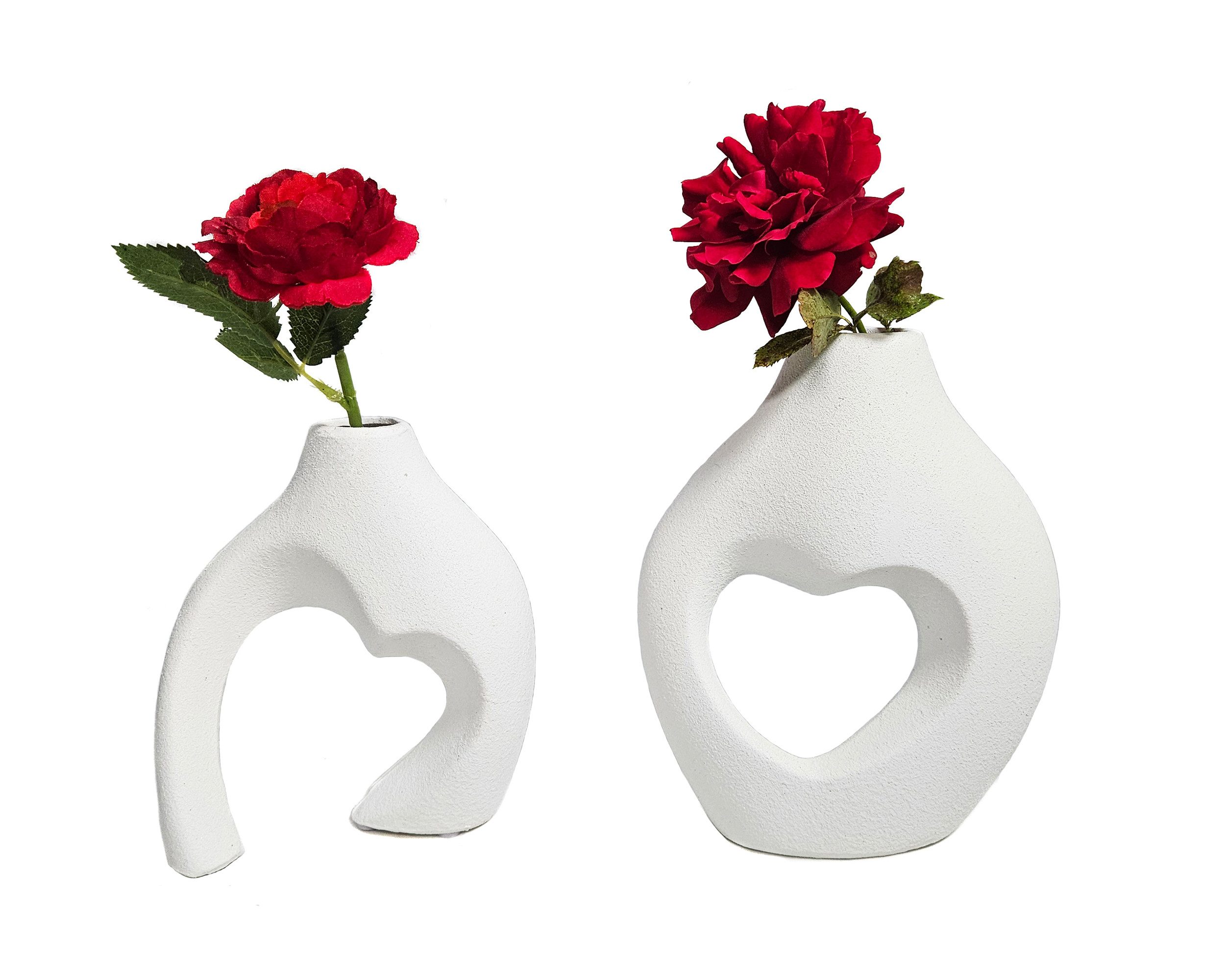 Yudu Tischvase 2-teiliges Vasen Set Blumenvase "Zwei Herzen, Hand in Hand " günstig online kaufen