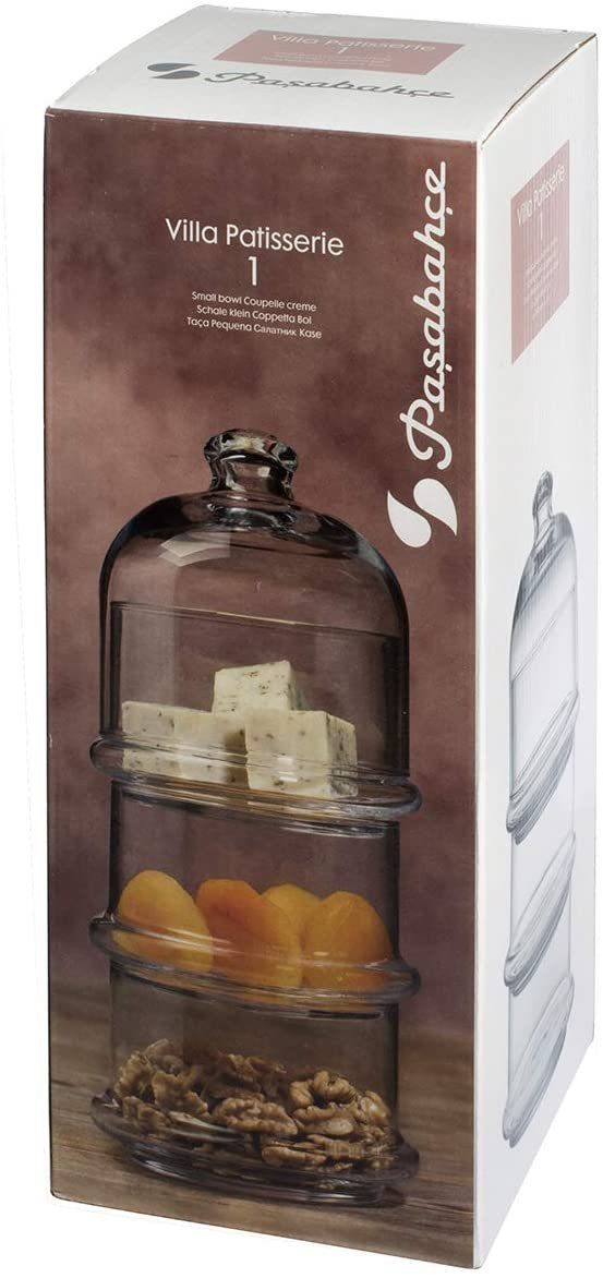 Pasabahce Butterdose PASABAHCE 96815 Patisserie 3 stapelbare Behälter mit Kuppel 12x26cm – Bild 2 von 2
