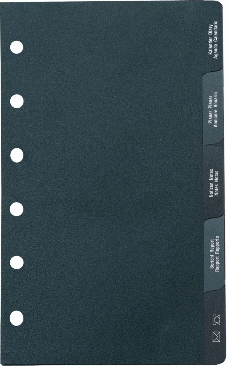 rido ide Terminplaner Ersatzregister Hauptregister Mini+ schwarz 5-teilig