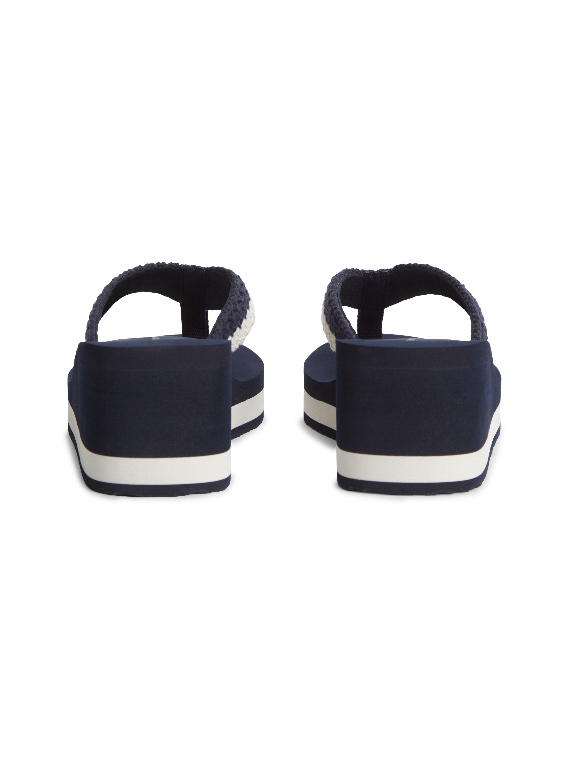 Tommy Hilfiger TH WEDGE CROCHET SUMMER SANDAL Dianette Sommerschuh, Zehentrenner in sommerlicher Häkeloptik