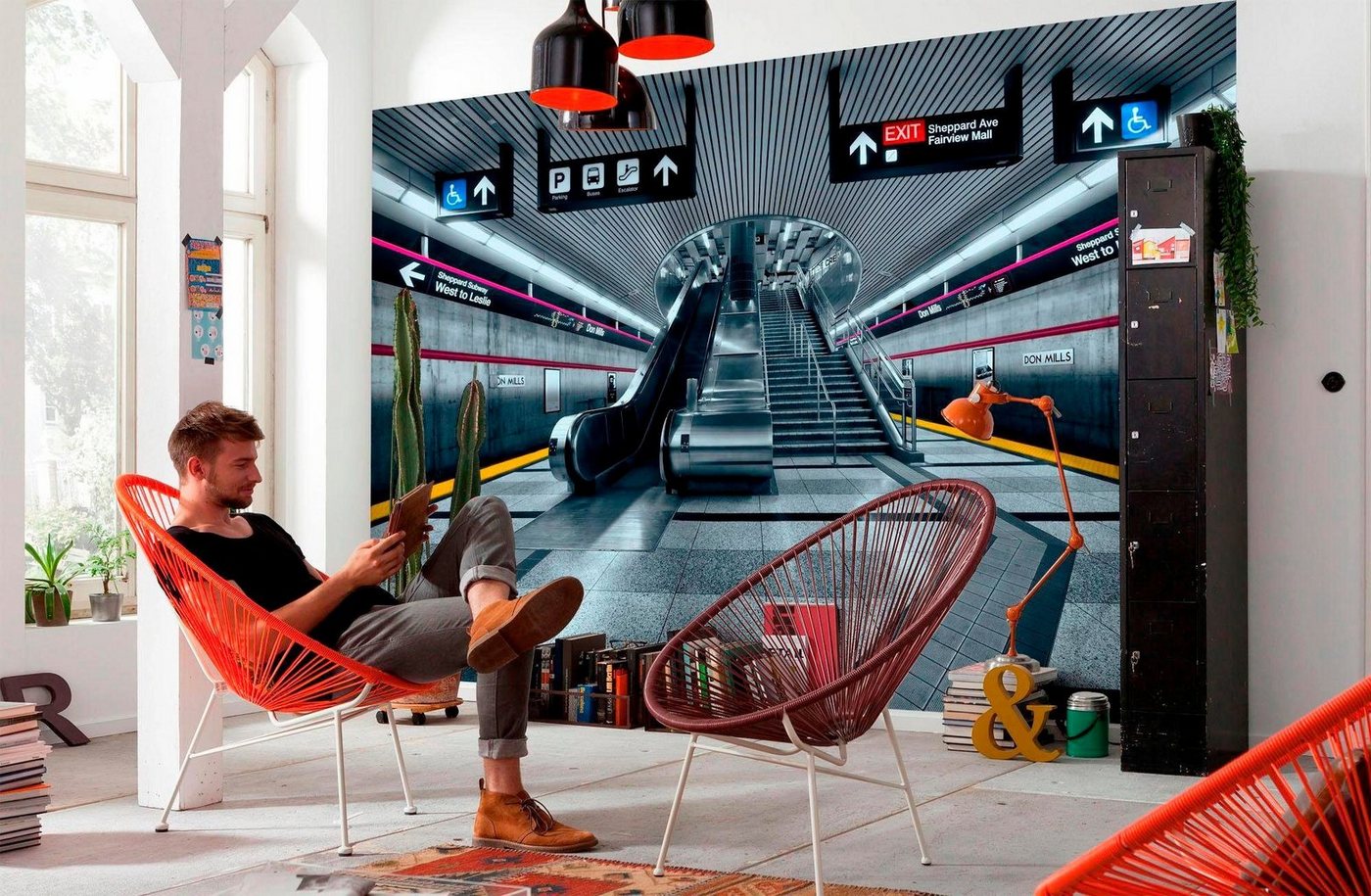 Komar Fototapete »Subway«, glatt, bedruckt, Stadt, Kunst, (Set), ausgezeichnet lichtbeständig-HomeTrends