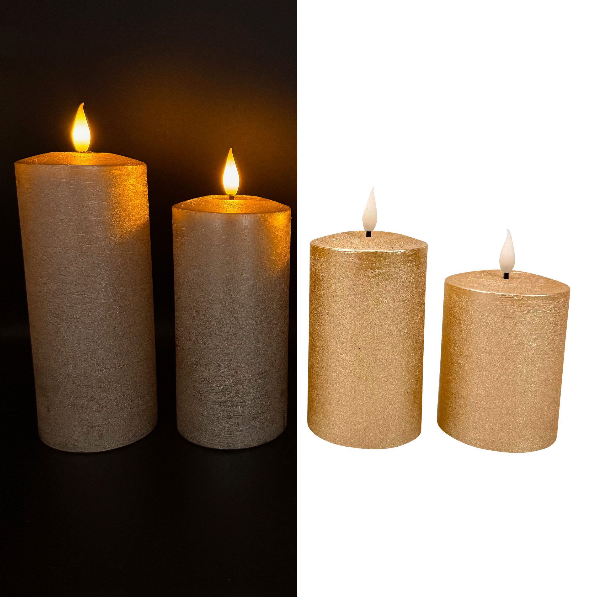 Online-Fuchs LED-Kerze - 4 metallic LED-Kerzen mit Touch-Funktion und 6-Stu günstig online kaufen