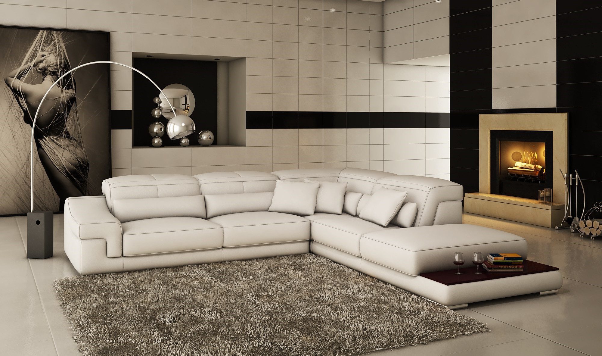 Xlmoebel Ecksofa Mit Relaxfunktion: neue Ledercouch – modernes Ecksofa-Design, Hergestellt in Europa