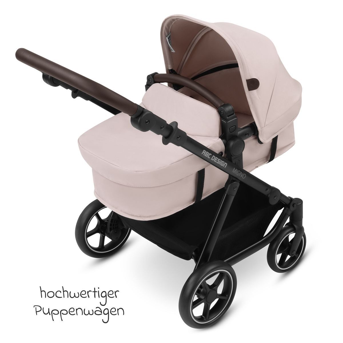 ABC Design Puppenwagen Migno - Berry, Kombi-Puppenwagen Puppenbuggy ab 3 Jahre mit Sonnenverdeck