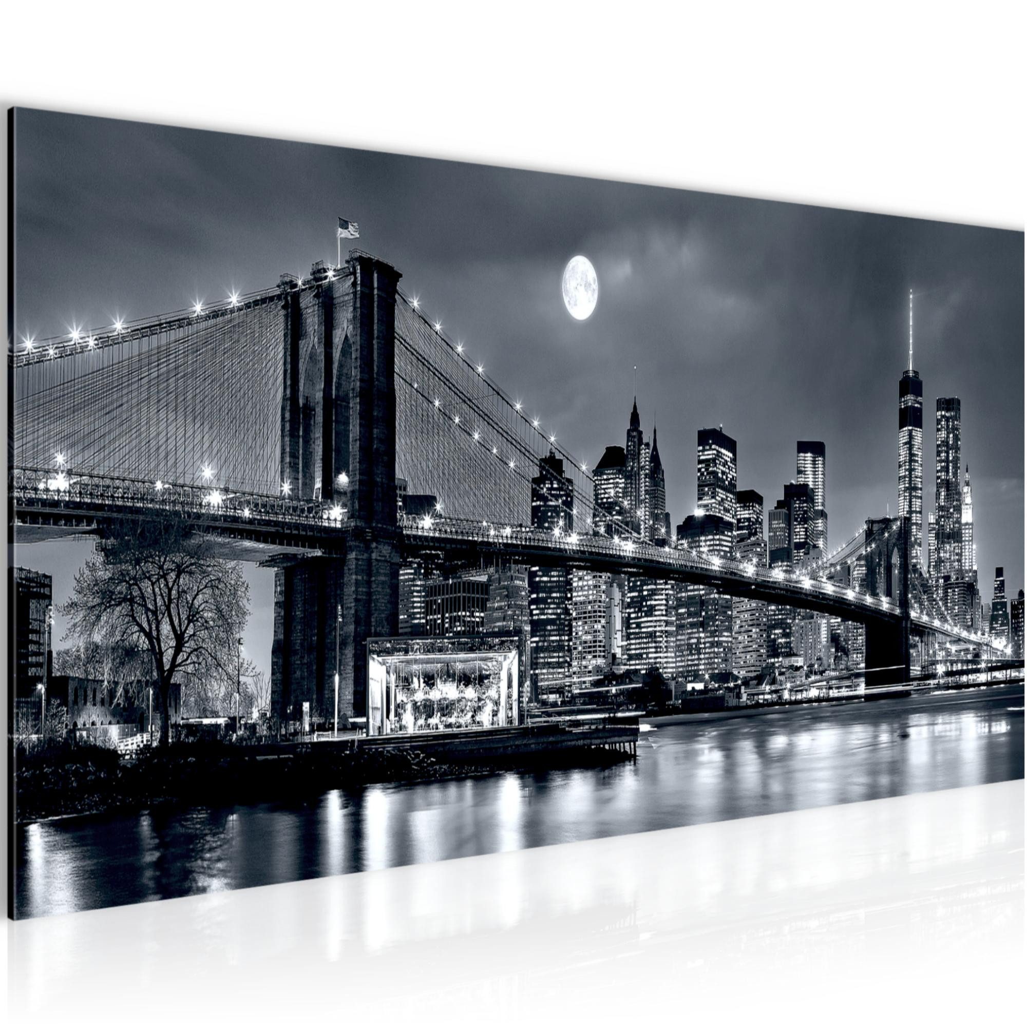 Runa Art Wandbild New York City Modern Bild auf Vlies Leinwand Skyline Büro 606712a, 100L x 40B cm