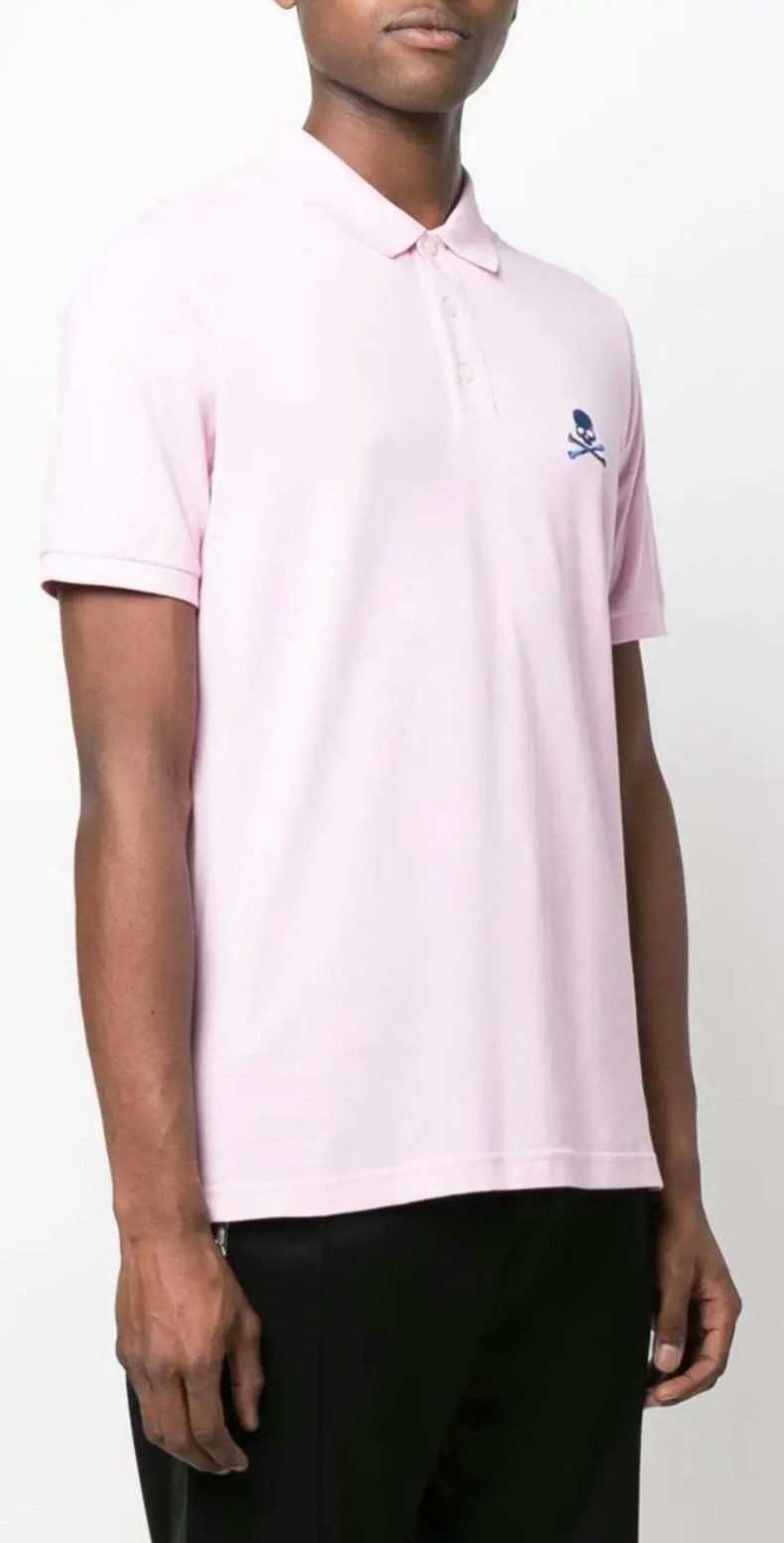 PHILIPP PLEIN Poloshirt Polo Hemd Totenkopf Slim Fit Gesticktes Logo,zwei Seitenschlitzen und doppelter Nadelstichnaht