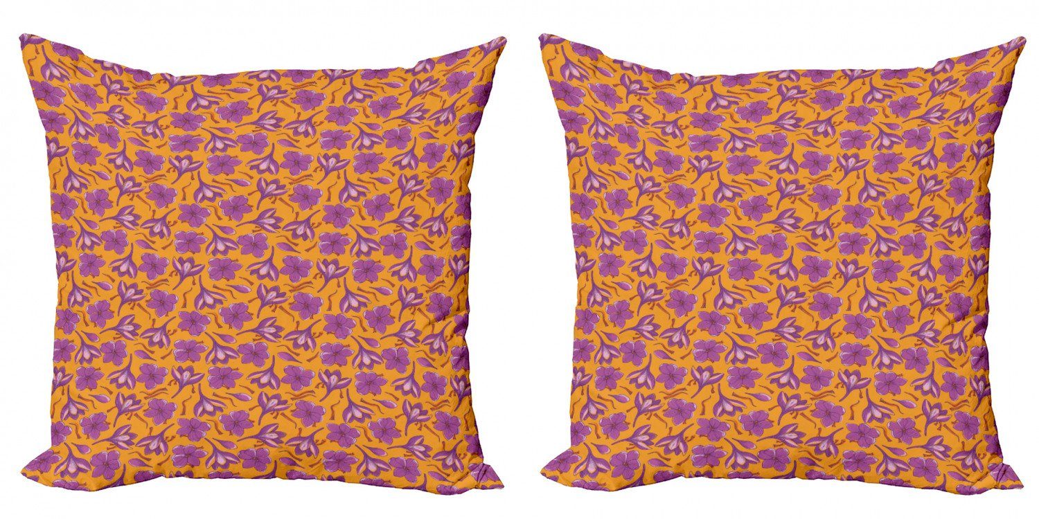 Kissenbezüge Modern Accent Doppelseitiger Digitaldruck, Abakuhaus (2 Stück), Blumen Hand gezeichnet Blume Crocus