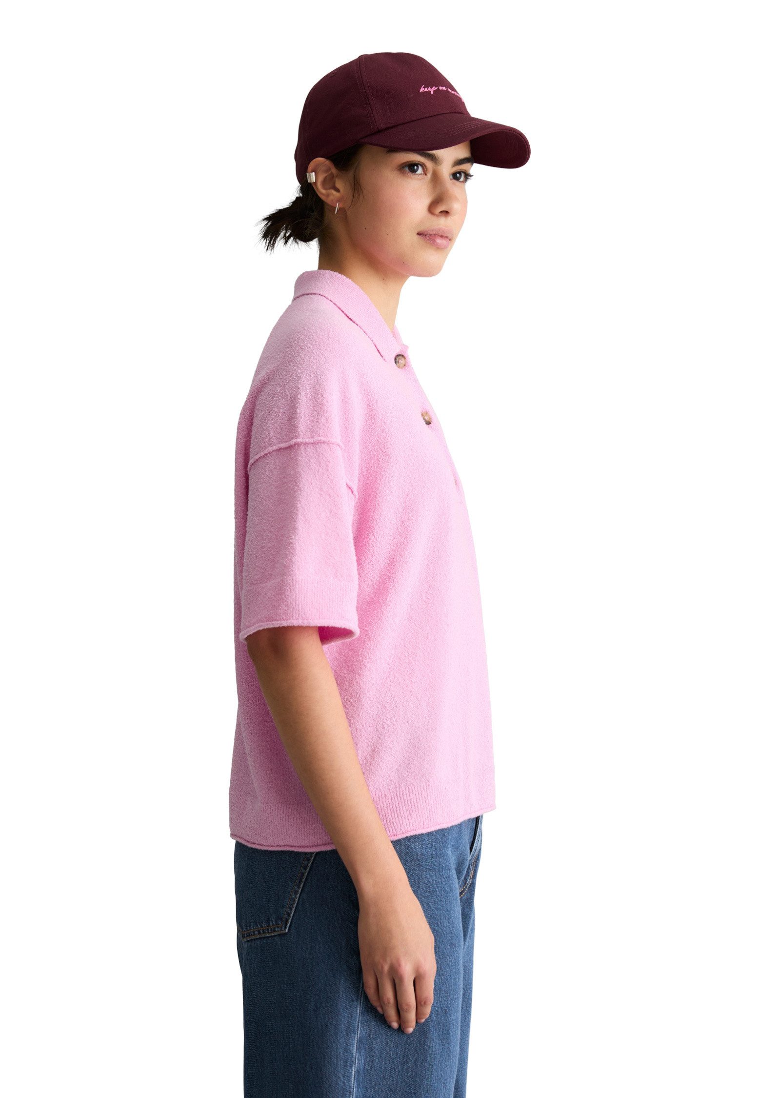 Marc O'Polo DENIM Poloshirt aus Crinkled Organic Cotton-Mix