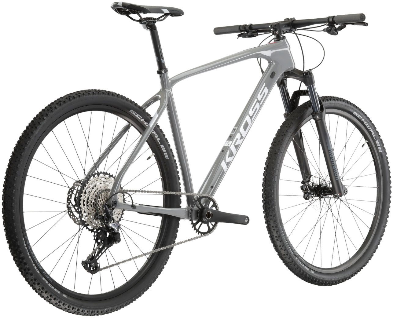 Kross Mountainbike KROSS MTB Hardtail Level 8.0 29" grau 12 Gänge, 12 Gang Shimano DEORE M6100 Schaltwerk, Kettenschaltung, mit Carbon-Rahmen und -Gabel