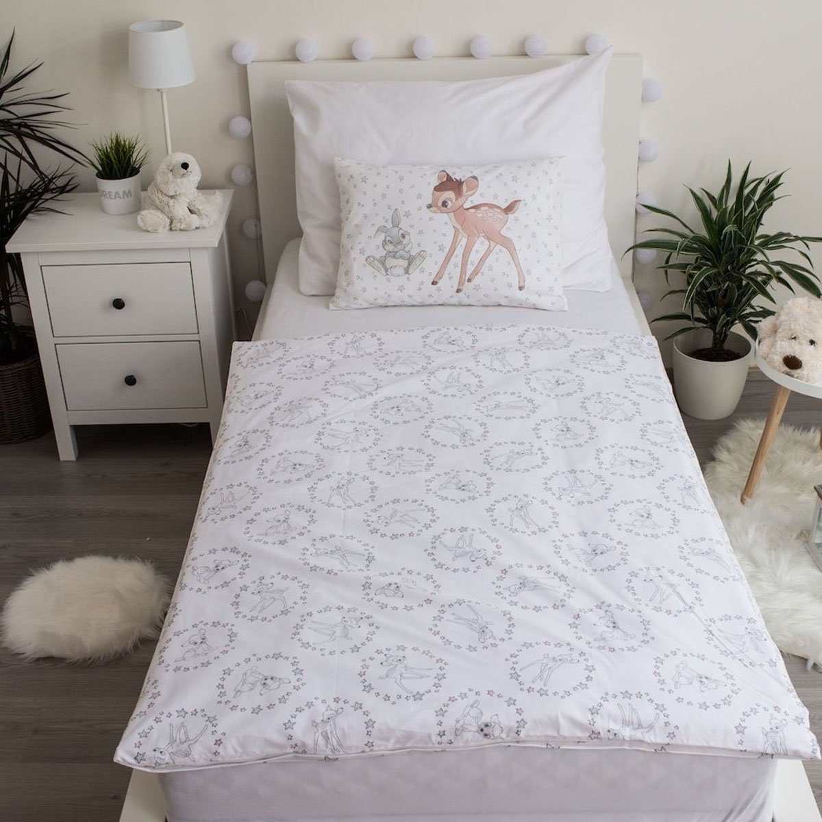 Disney Kinderbettwäsche Disney Bambi und Klopfer Babybettwäsche 100x135cm 2er-Set, Renforcé, 2 teilig