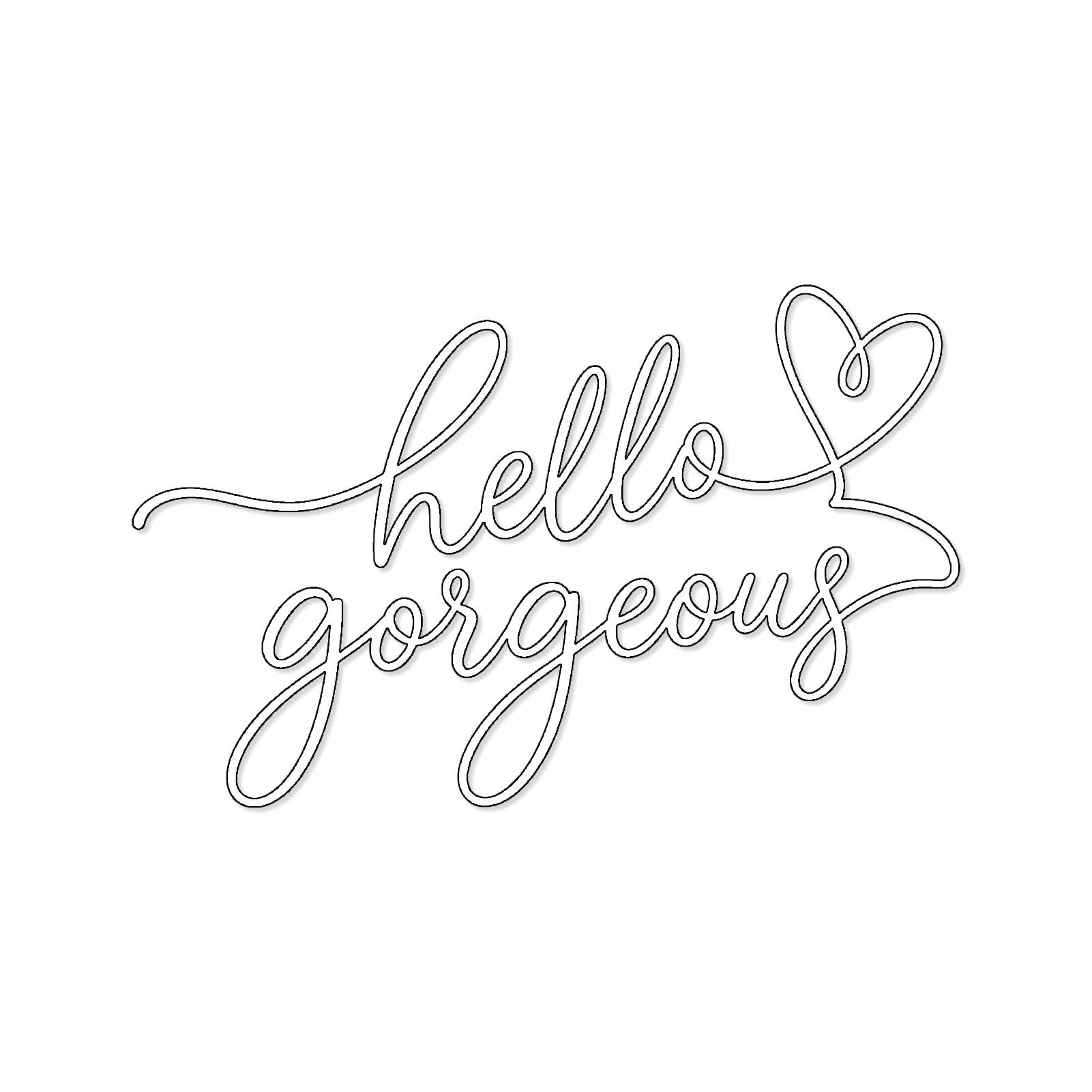 Jumpeak Wanddekoobjekt Wanddekoration “hello gorgeous”, Herzförmige Linien, schlicht,Abstrakt, Metall, 4 Farben, 3 Größen, Wanddekoration für das Wohnzimmer,Romantik