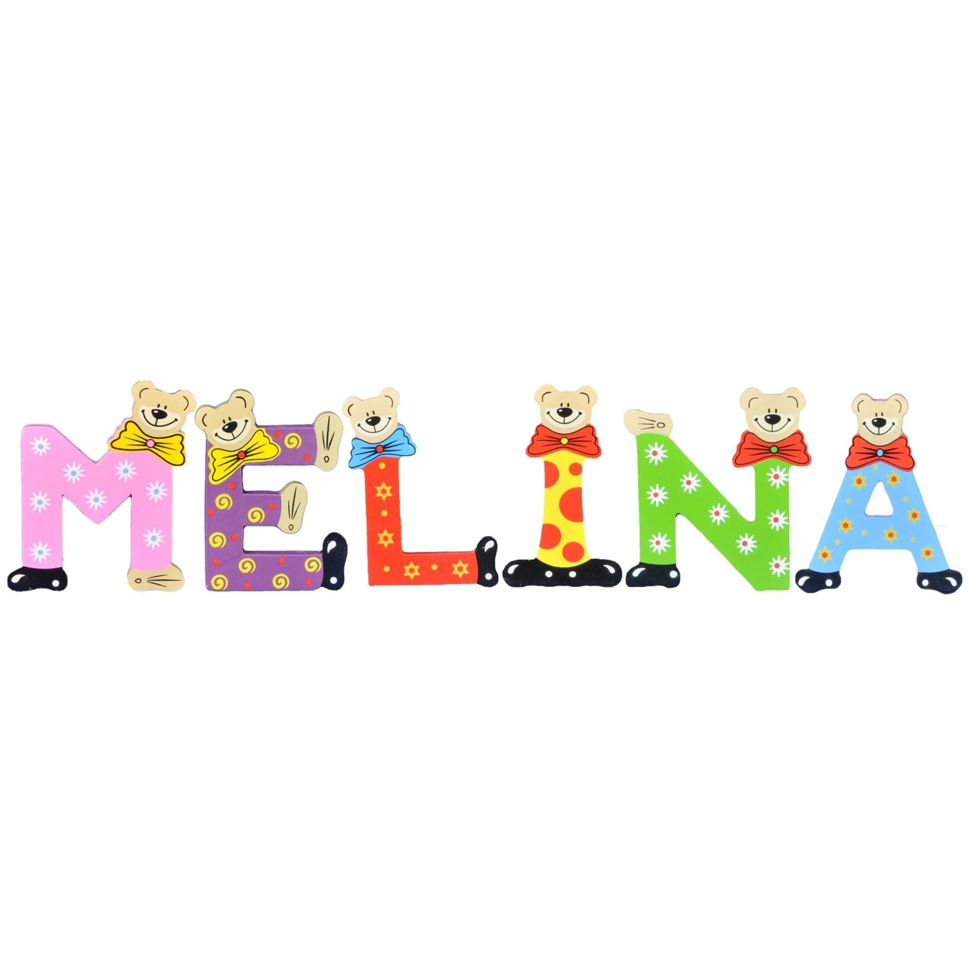 - Kinder MELINA (Set, Deko-Buchstaben 6 Holz-Buchstaben Playshoes sortiert St), Namen-Set,