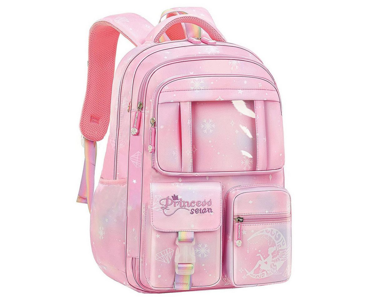 Forrlite Schulrucksack Kinderrucksack Mädchen, Schulranzen mit Großer Kapazität (Schulränzen Madchen 1-6. klasse, Leichte und Wasserdichte Nylon Schultasche), für Kinder Schule oder Reisen