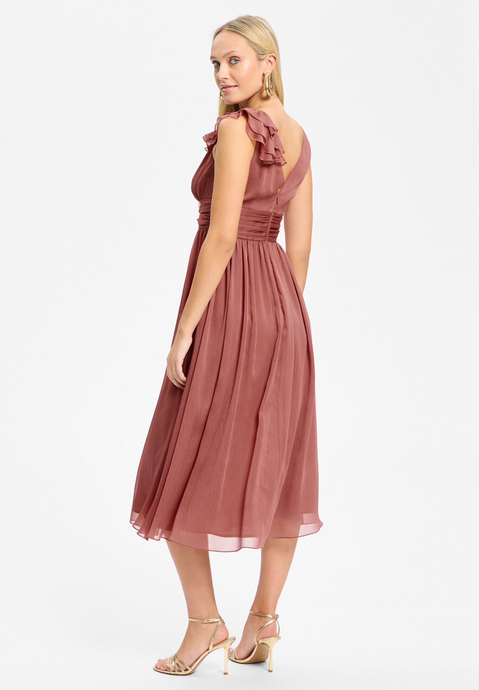 SWING Cocktailkleid Taillierter Schnitt mit ausgestelltem Rockteil