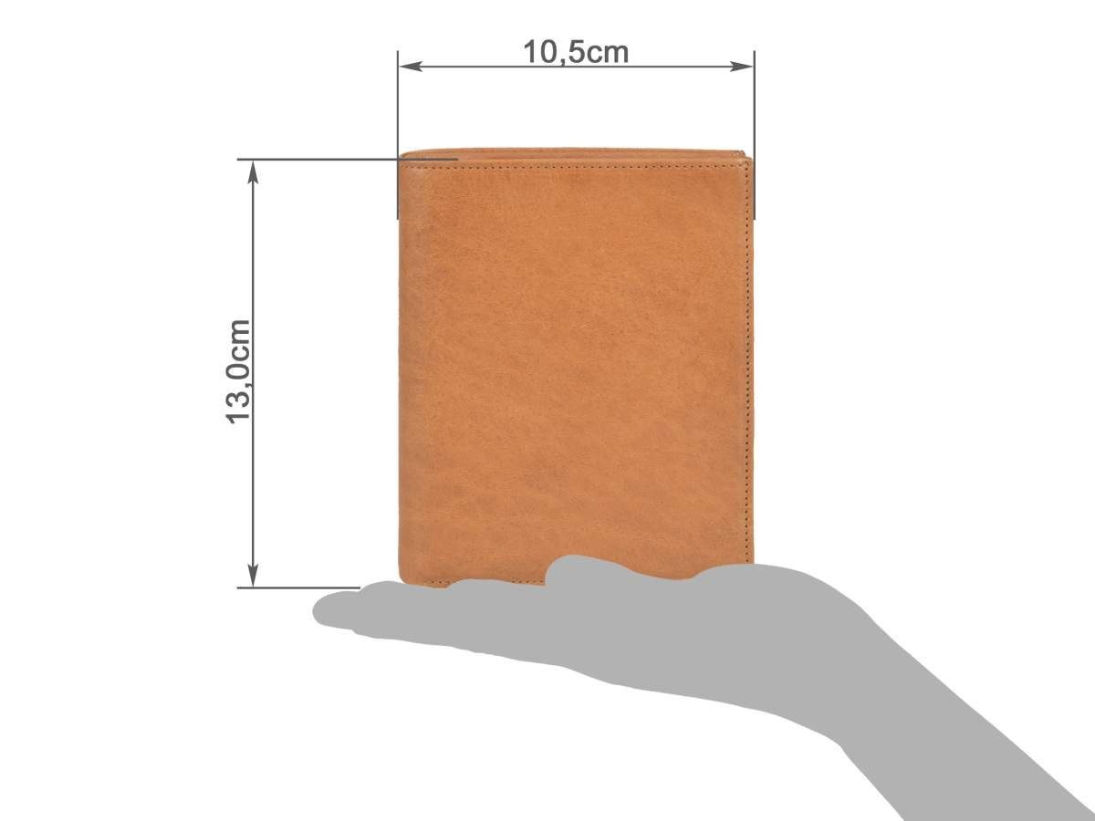 Sonnenleder Geldbörse Donau Portemonnaie Herren Leder im Hochformat sehr edel, Herrenbörse, Portemonnaie, Hochformat 10,5x13,0cm, sehr edel