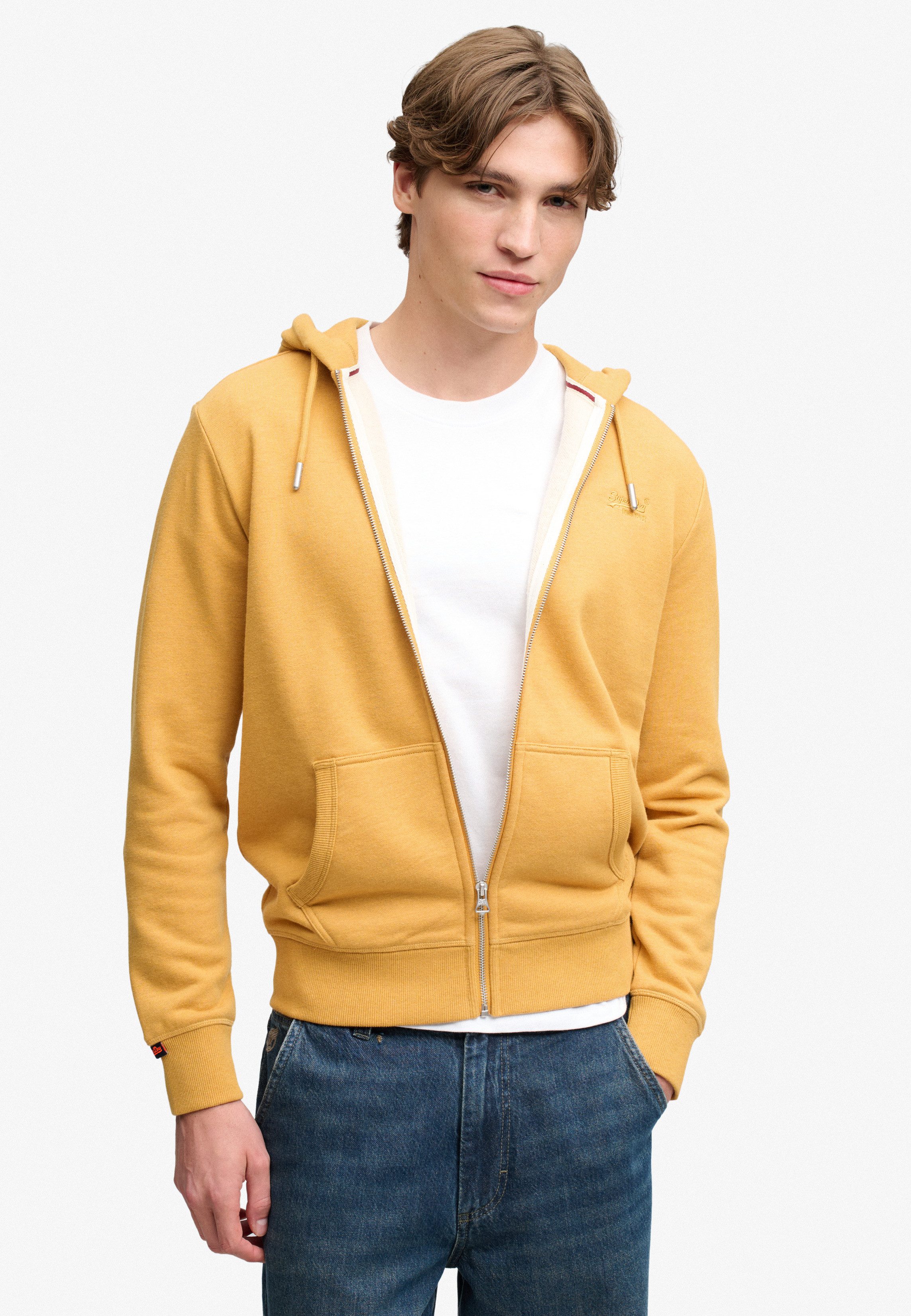 Superdry Kapuzensweatjacke ESSENTIAL LOGO ZIP HOODIE HB Baumwollmischung, slim fit
