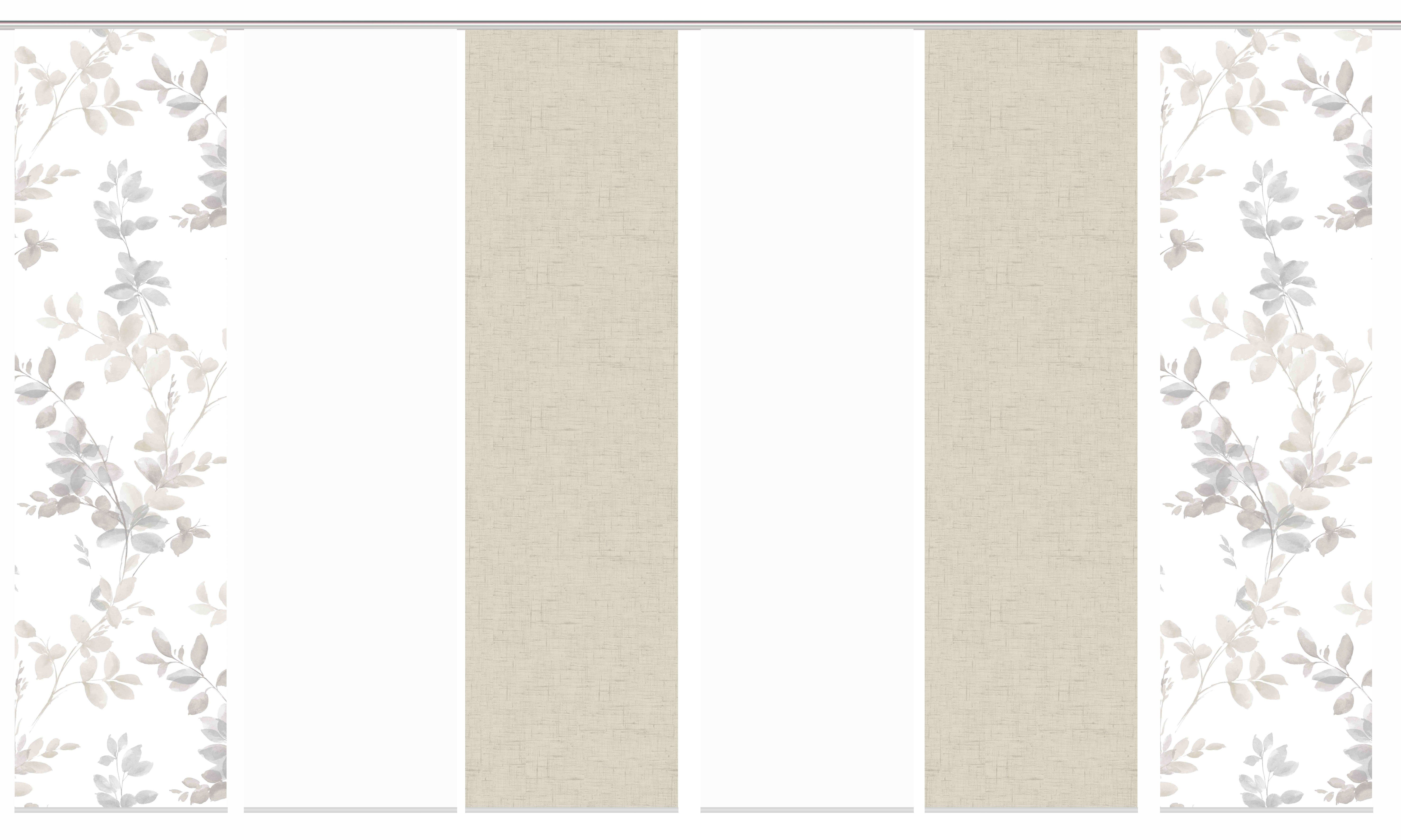 HOME WOHNIDEEN Schiebegardine 6er SET (6 St), Paneelwagen, blickdicht, Schiebevorhang Digidruck 6er Set AYLA